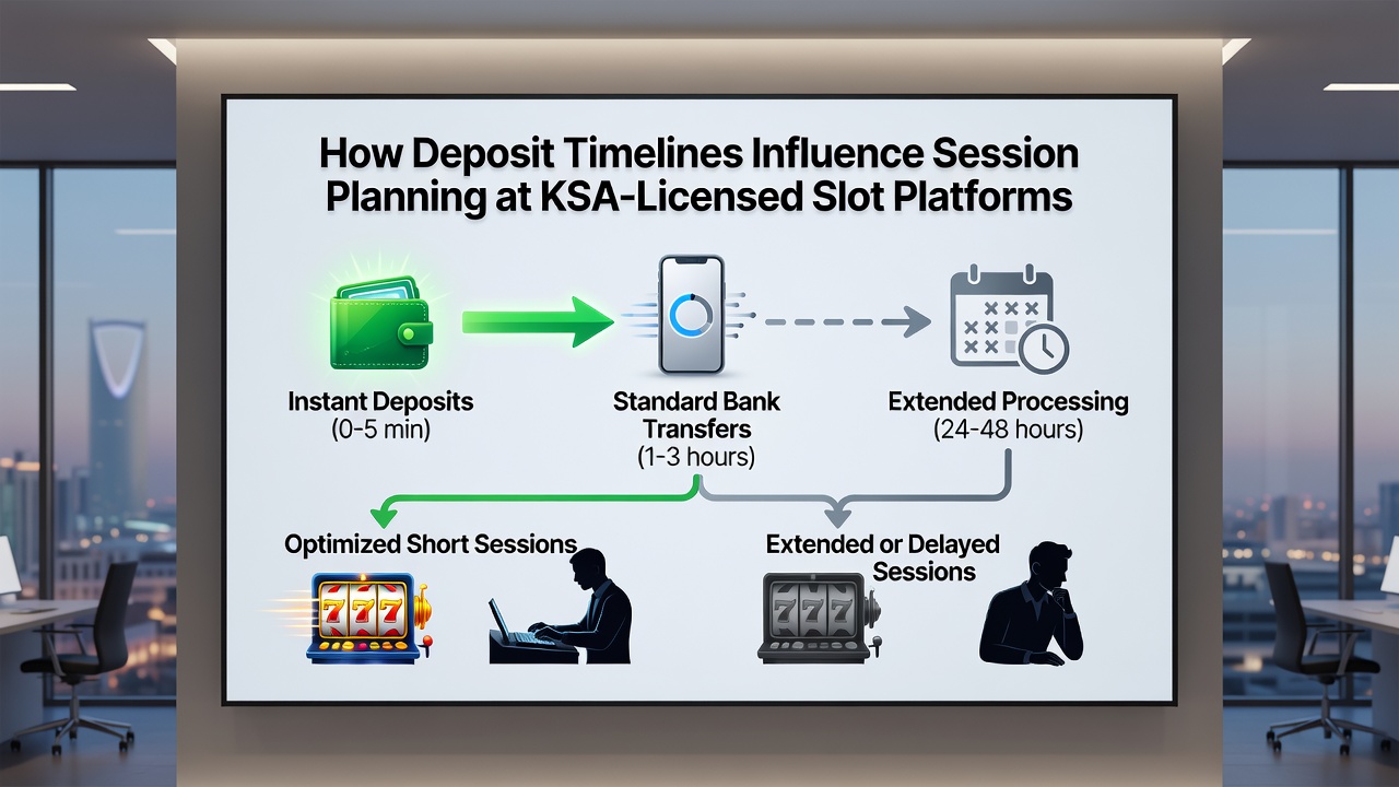 Grafiek met deposit timelines en invloed op sessieduur bij KSA-platforms