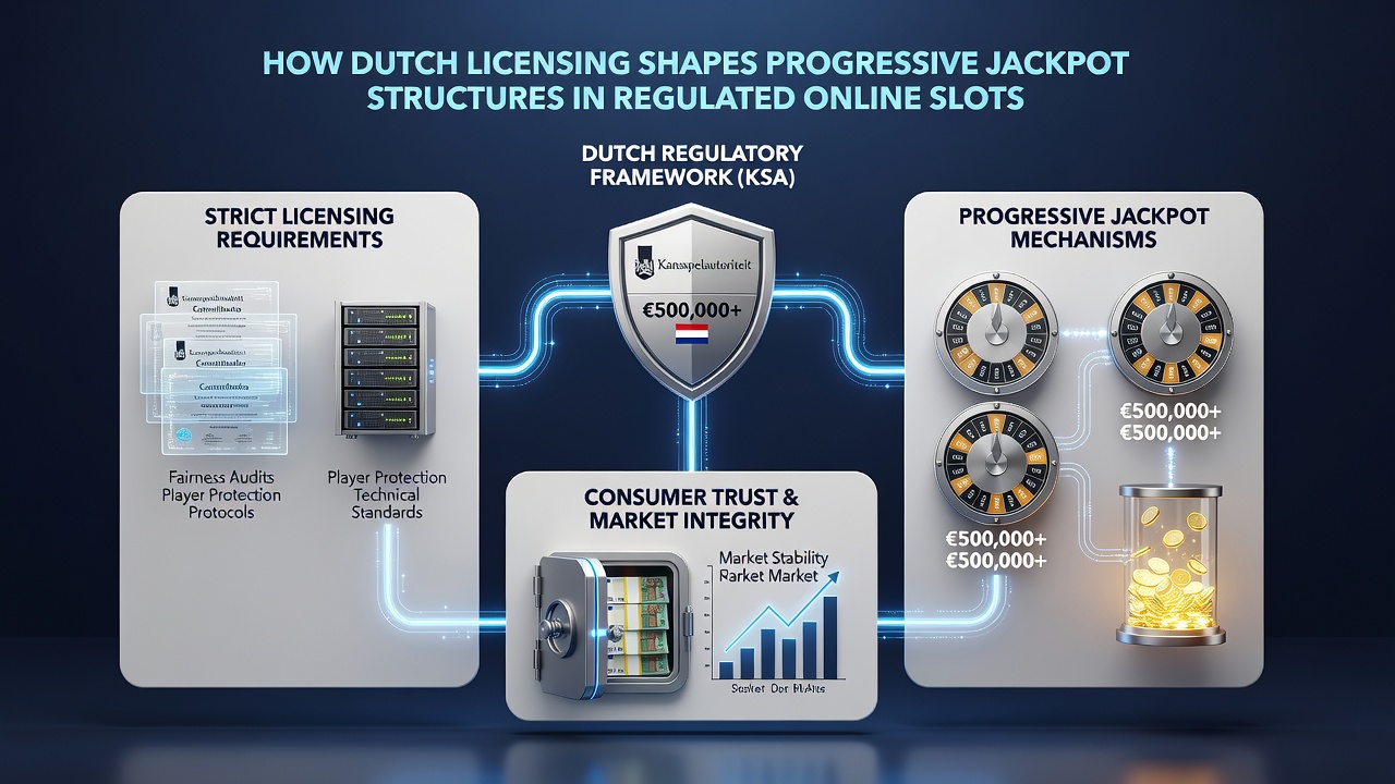 Diagram van jackpot poolverdeling volgens KSA-licentievoorwaarden