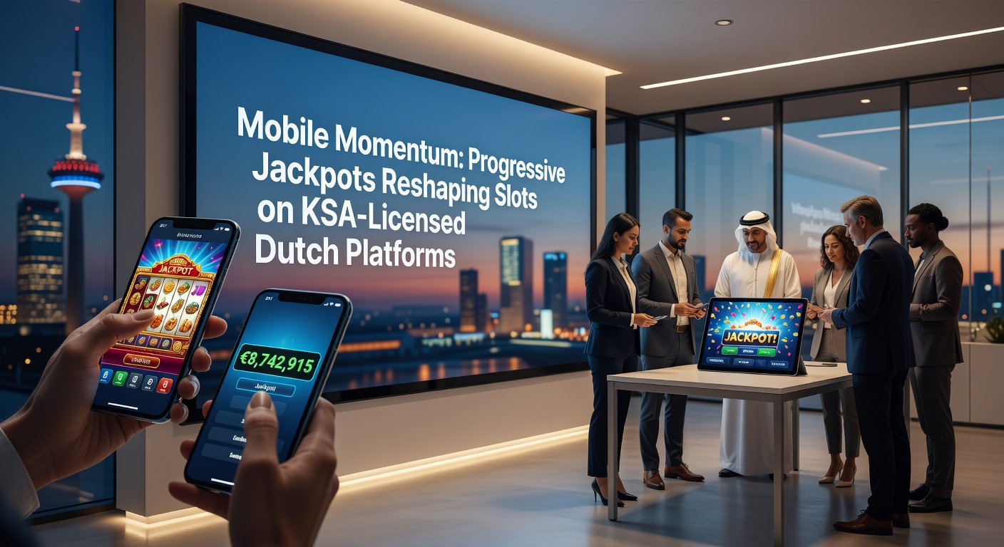 Schermafbeelding van een mobiele slot met een groeiende progressieve jackpot op een KSA-gelicenseerd Nederlands platform, waar de teller razendsnel oploopt tijdens een sessie