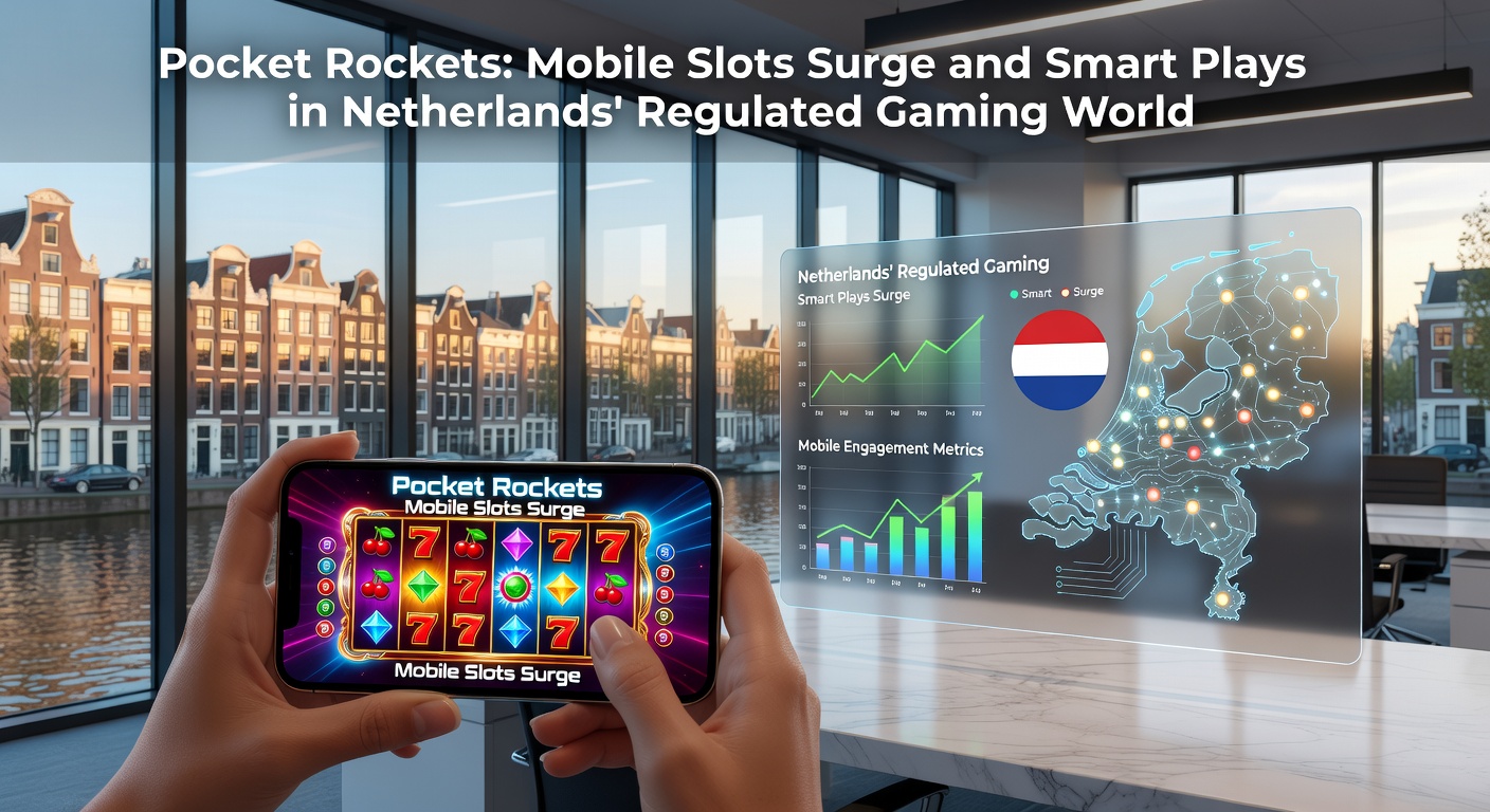 Smartphone met kleurrijke mobiele slotinterface op een Nederlands gereguleerd casino platform, symboliserend de surge in mobiel gokken