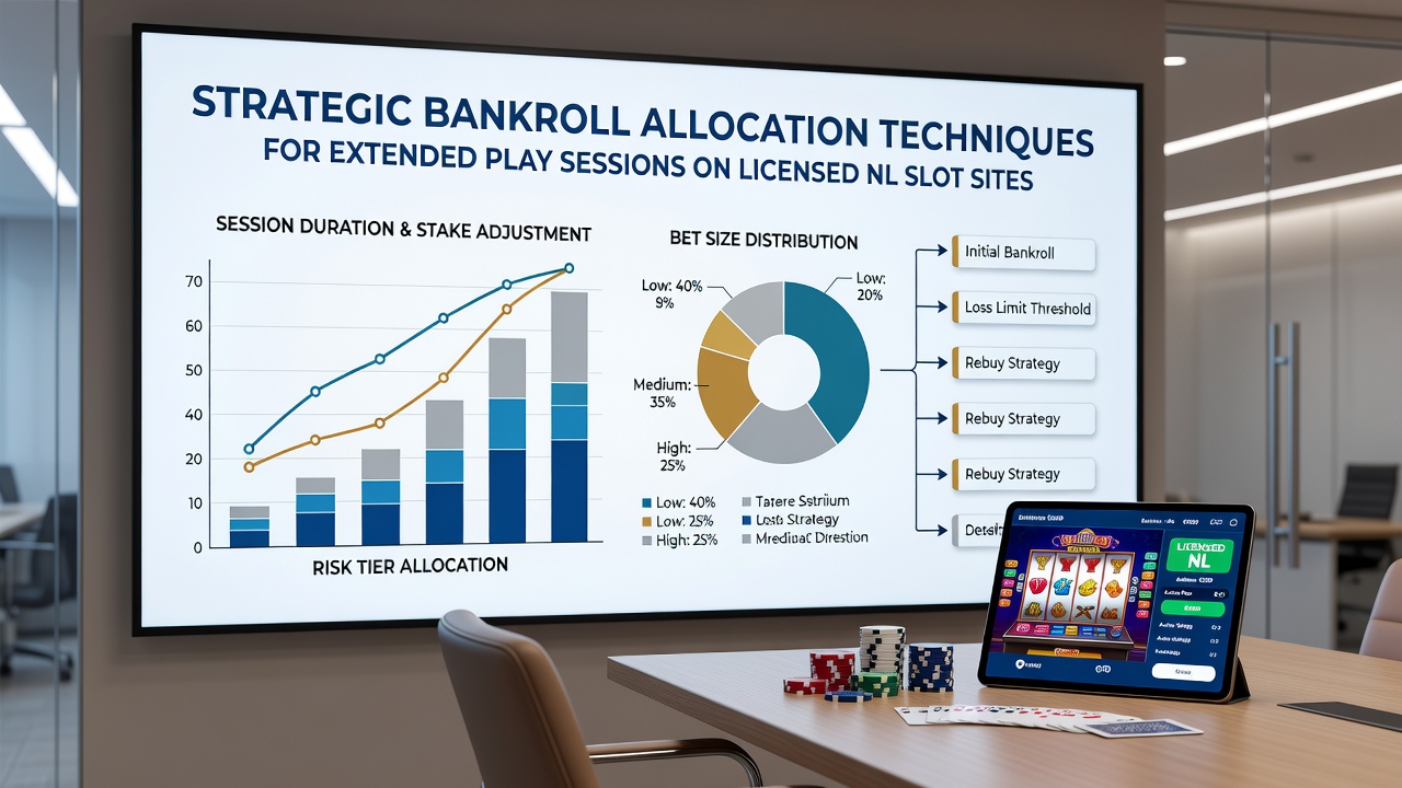 Grafiek die toont hoe bankroll allocatie werkt tijdens lange slot sessies